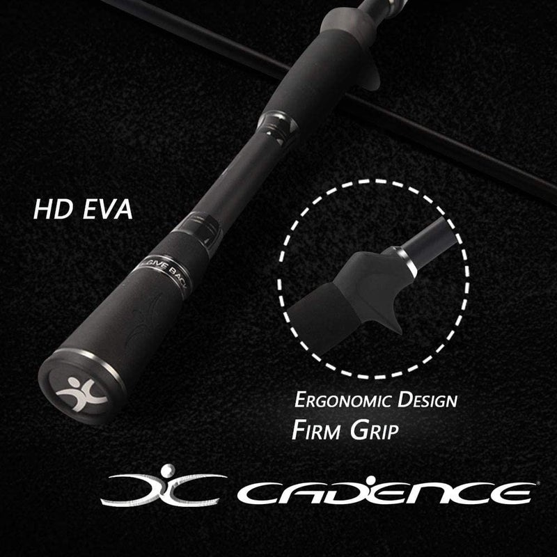 Cadence CR6B Baitcasting Rods Fast Action Fishing Rods Lightweight Portable Casting Rods with 30 Ton Carbon Exposed Blank Reel Seat Stainless Steel Guides with SiC Inserts Baitcast Rods - Image 4